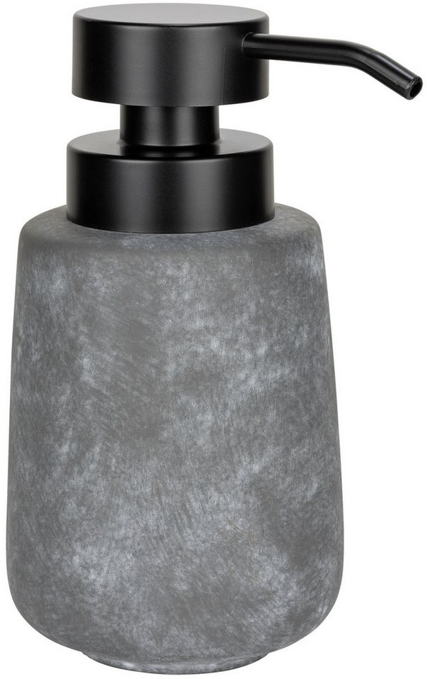 WENKO Seifenspender Sacile, Dosierspender aus hochwertiger Keramik, moderne Beton-Optik, 400 ml – Bild 3 von 5