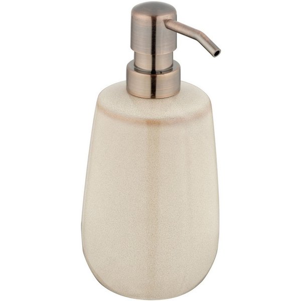 WENKO Seifenspender Sirmione, für bis zu 430ml Flüssigseife, aus Keramik mit Kupferakzent
