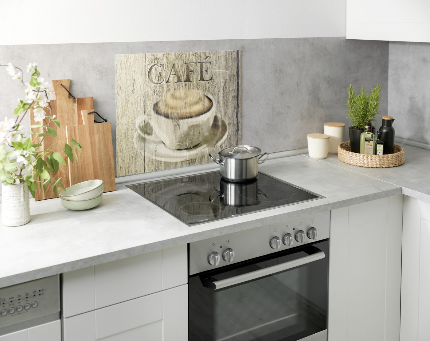 WENKO Spritzschutz Modell Café, Küchenrückwand für Herd oder Spüle, gehärtetes Glas – Bild 4 von 5