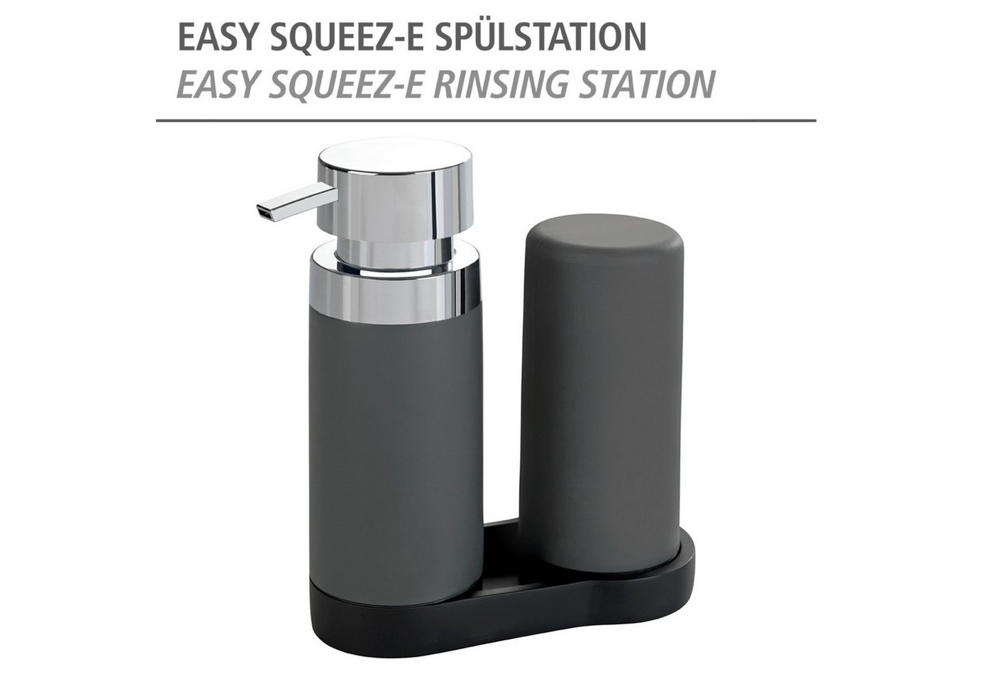 WENKO Spülmittelspender Modell Easy Squeez-e, Spülstation, Spülmittel- und Seifenspender aus Silikon, je 250 ml – Bild 2 von 5