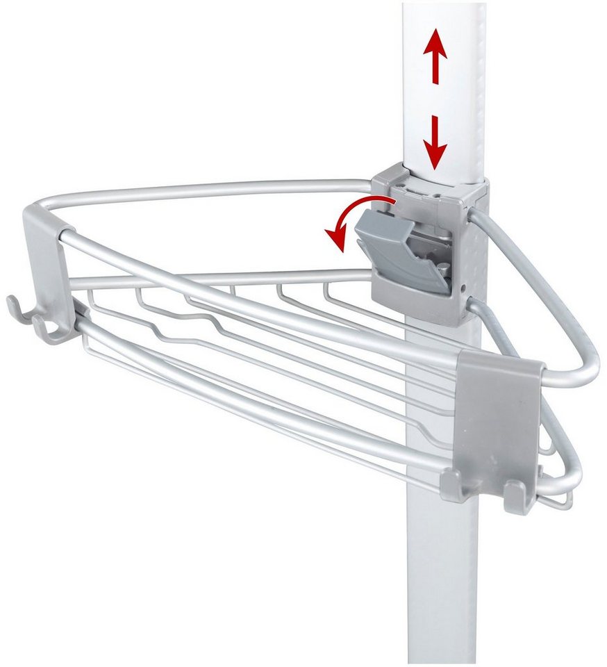 WENKO Teleskopregal Duschecke Purio, mit 3 verstellbaren Ablagen – Bild 4 von 5