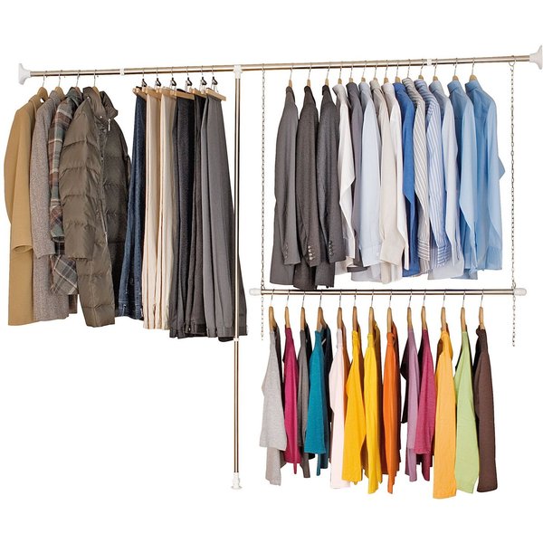 WENKO Teleskopregal Garderobe, Set 3-tlg., flexibles Kleiderstangensystem, belastbar bis 110 kg