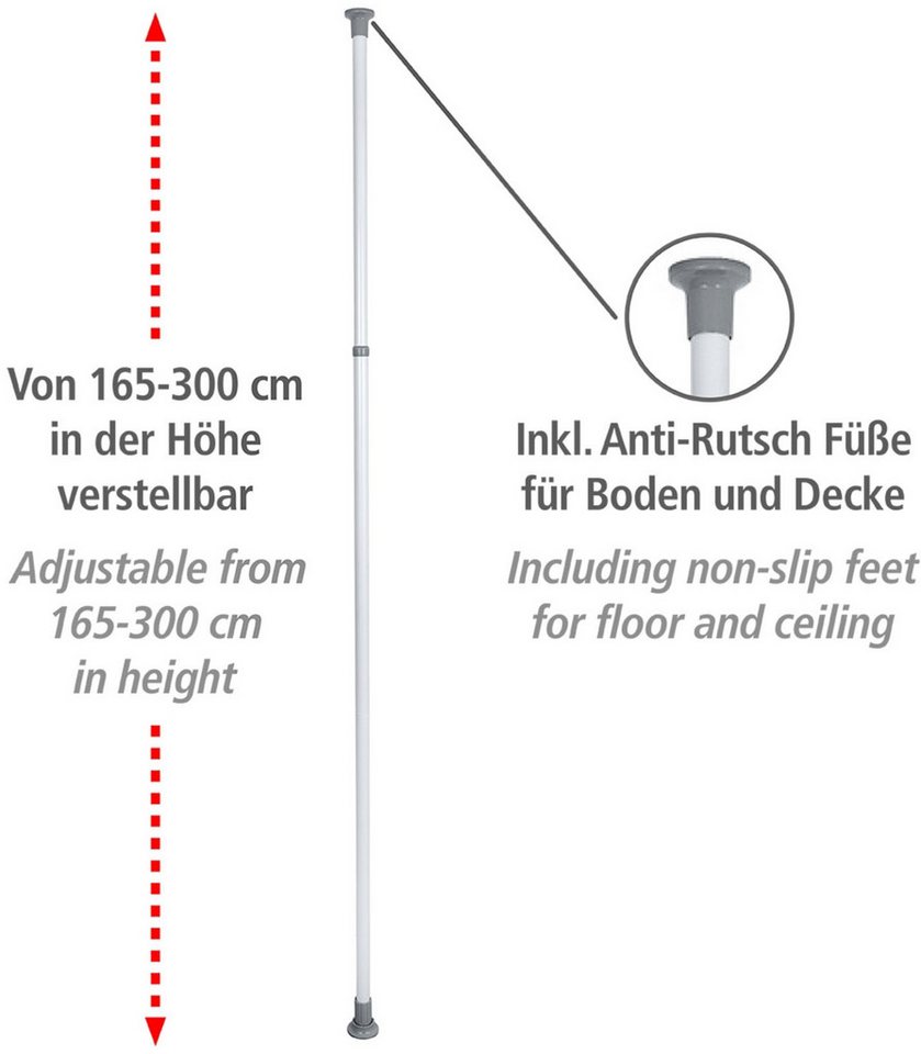 WENKO Teleskopregal Modell Herkules, ausziehbare Hauptstange 165-300 cm, passend zur WENKO Herkules-Serie – Bild 2 von 5