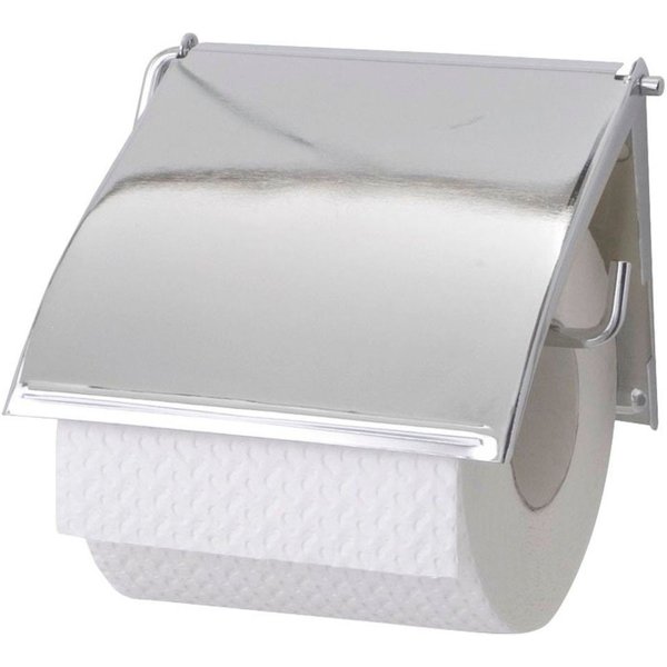 WENKO Toilettenpapierhalter Cover, Chrom, mit geschlossener Form