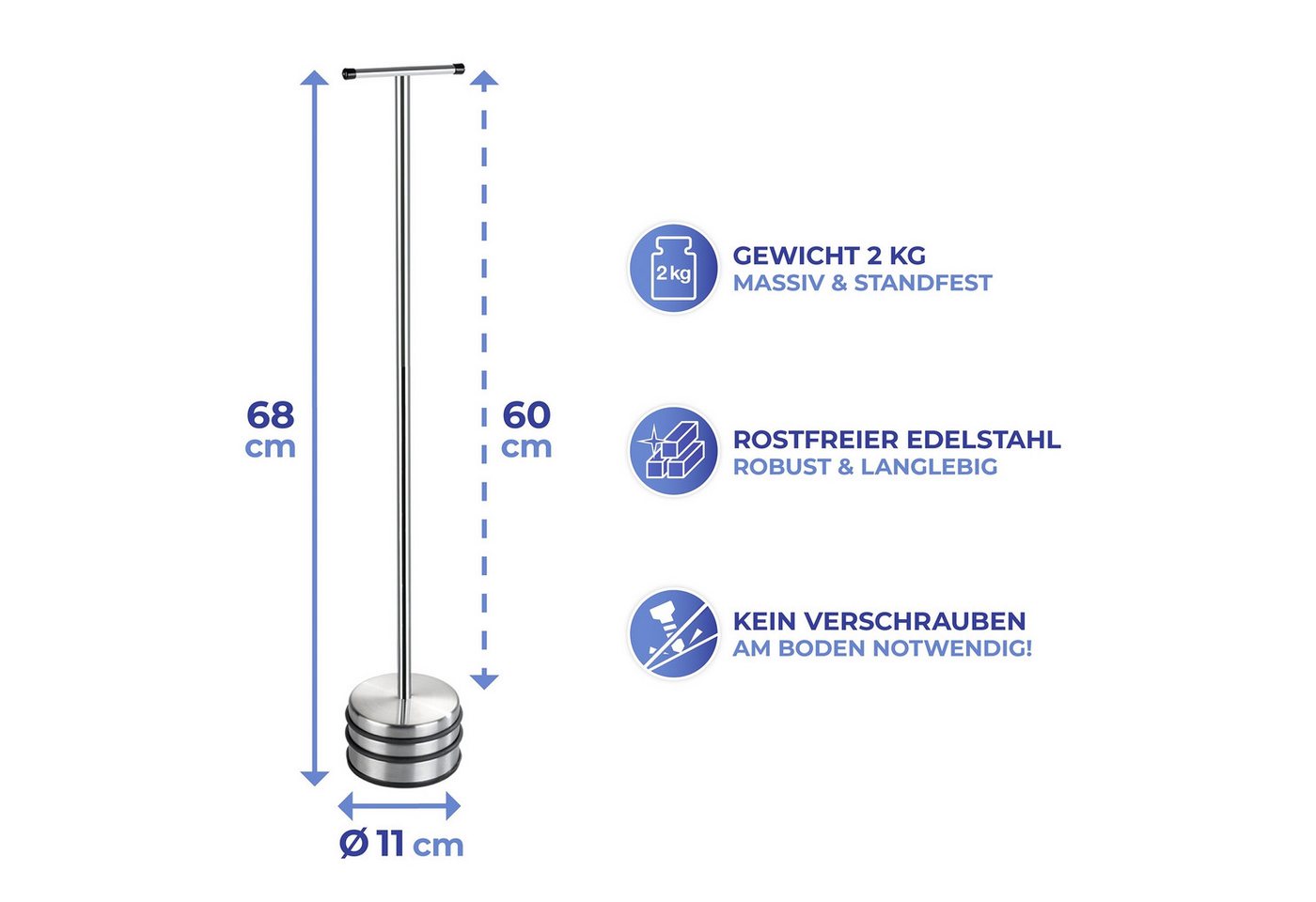 WENKO Türstopper Modell Big Boy (1 St), Anti-Rutsch-Unterseite, praktische Griffstange, robust und langlebig – Bild 3 von 5