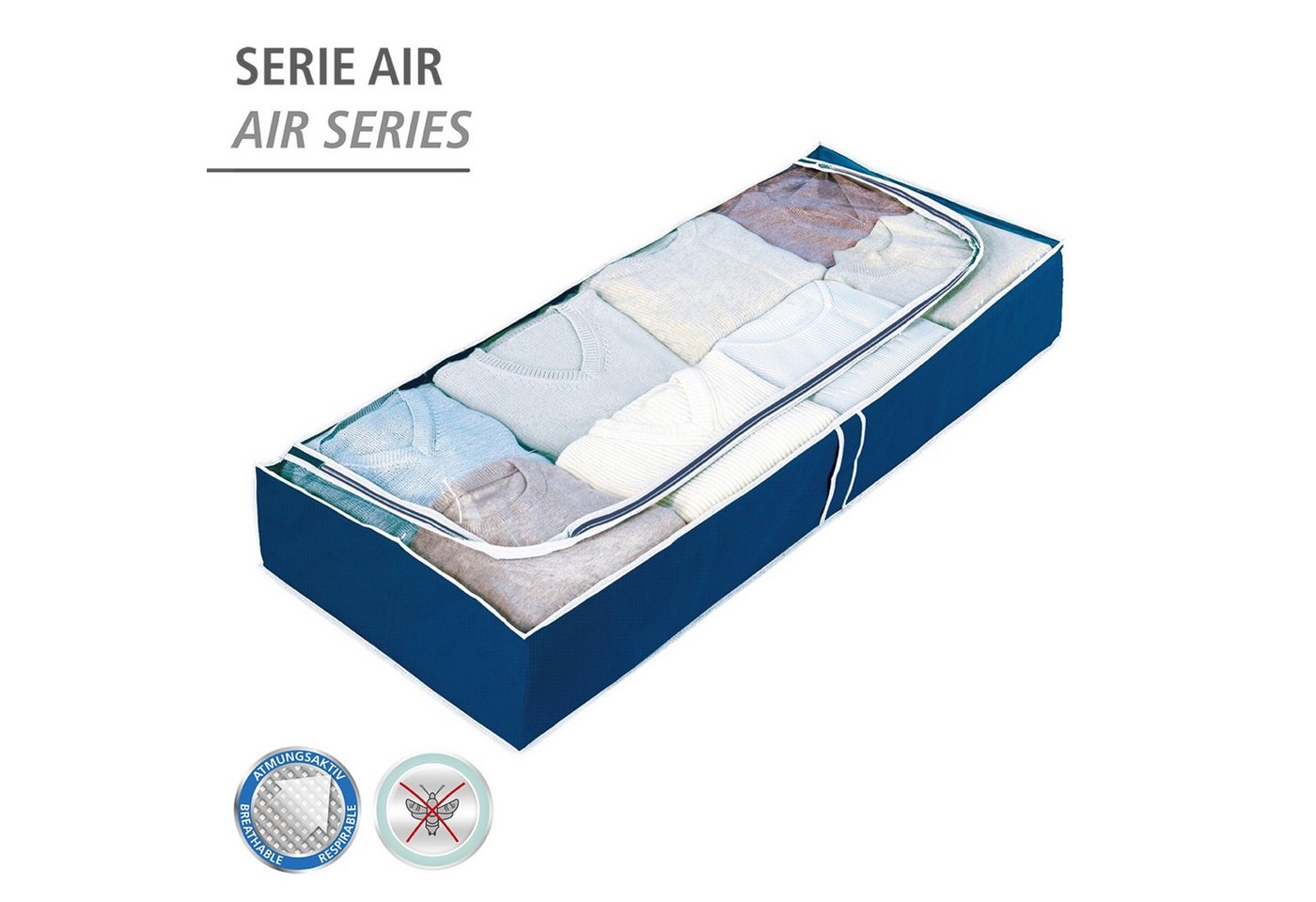 WENKO Unterbettkommode Modell Air (Set, 4 St), für Saisontextilien, mit Sichtfenster und 3-Seiten-Reißverschluss – Bild 2 von 5