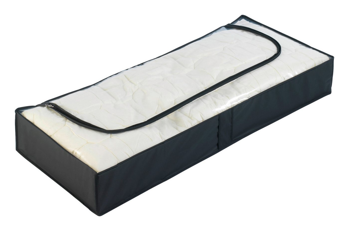 WENKO Unterbettkommode Modell Deep Black (Set, 4 St), Aufbewahrungstasche mit großem Sichtfenster & 3-Seiten-Reißverschluss – Bild 2 von 2