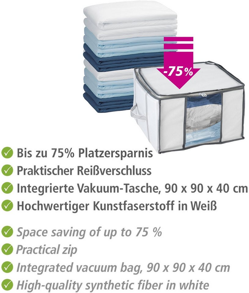 WENKO Unterbettkommode Vakuum Soft Box, integrierte Vakuum-Tasche & Blitzventil, bis zu 75 % Platzersparnis – Bild 4 von 5