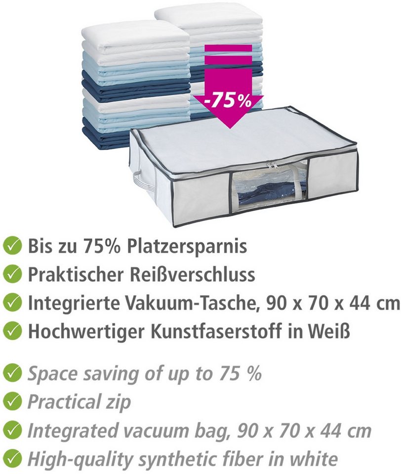WENKO Unterbettkommode Vakuum Soft Box, integrierte Vakuum-Tasche & Blitzventil, bis zu 75 % Platzersparnis – Bild 4 von 5