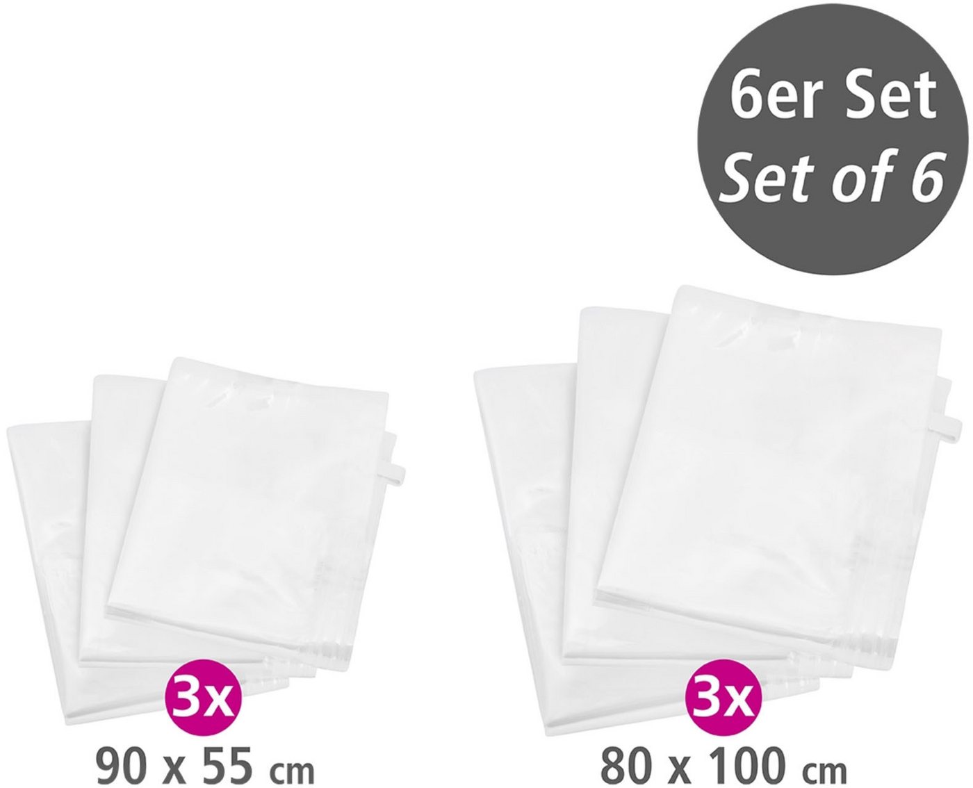 WENKO Vakuumierbeutel Reise-Set, Vakuumbeutel für Kleidung zur platzsparenden Aufbewahrung, 2 Größen – Bild 3 von 5