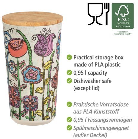 WENKO Vorratsdose Modell FLowers, Kunststoff, (1-tlg), Deckel mit Silikonring zur luftdichten Aufbewahrung von Vorräten – Bild 4 von 5