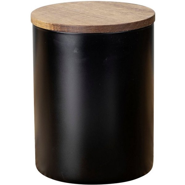 WENKO Vorratsdose Modell Mio, Borosilikatglas, (1-tlg), Frischhaltedose für Lebensmittel, luftdichter Deckel aus Akazienholz