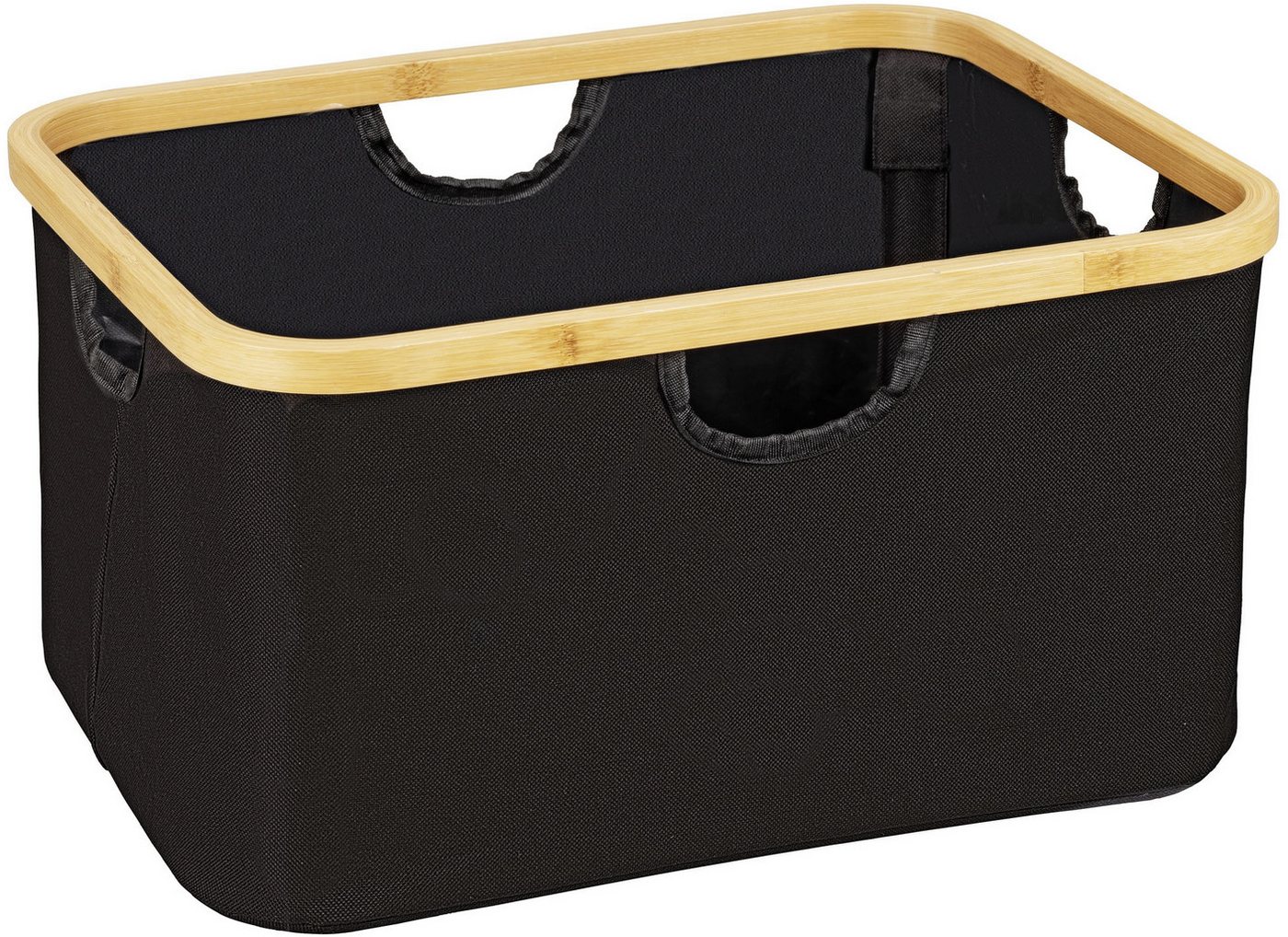 WENKO Wäschekorb Modell Ecori (Set, 2 St), Aufbewahrungskörbe, recyceltes Polyester mit Bambusrahmen – Bild 2 von 5
