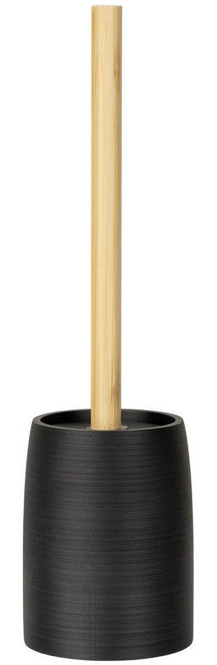 WENKO WC-Garnitur Altavalle, Toilettenbürste mit Bambusstiel, Behälter aus Polyresin, freistehend – Bild 3 von 4
