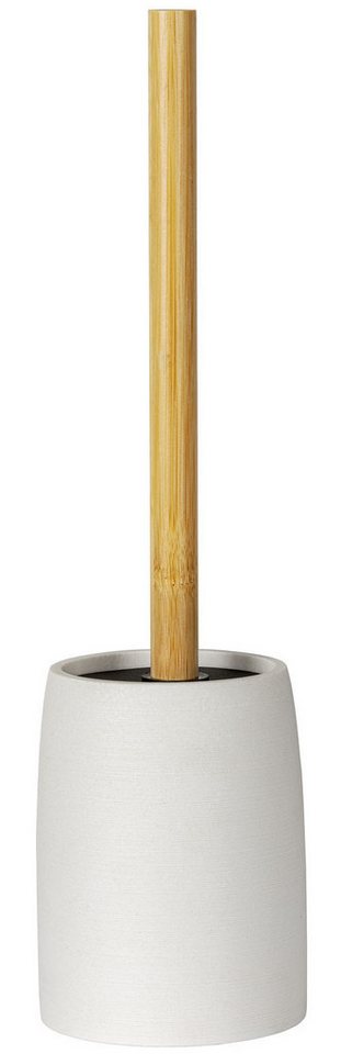 WENKO WC-Garnitur Altavalle, Toilettenbürste mit Bambusstiel, Behälter aus Polyresin, freistehend – Bild 3 von 4