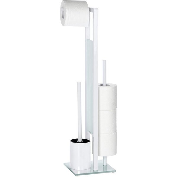 WENKO WC-Garnitur Rivalta, Standgarnitur mit integriertem Toilettenpapier- und WC-Bürstenhalter