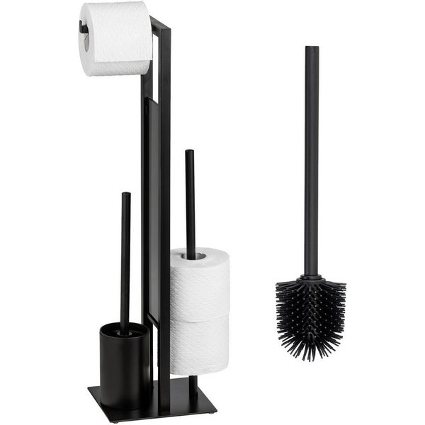 WENKO WC-Garnitur Rivalta, (Set), Toilettenpapierhalter & WC-Bürstenhalter mit WC-Bürste & Ersatzbürste