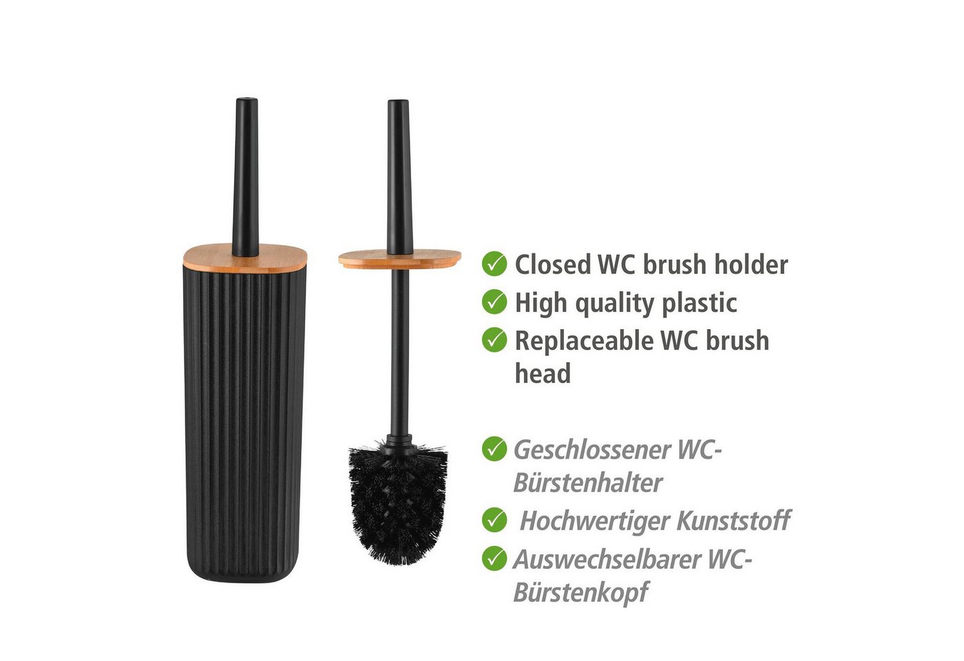 WENKO WC-Garnitur Rotello, schwarz, mit geschlosssener Form – Bild 3 von 5