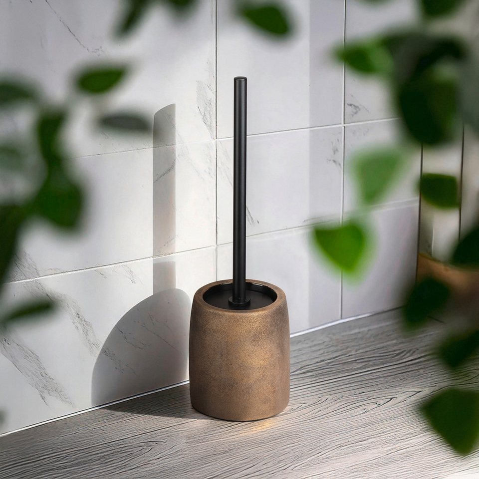 WENKO WC-Garnitur Tremea, Keramik in bronze matt, Toilettenbürste mit Kunststoffabdeckung – Bild 2 von 5