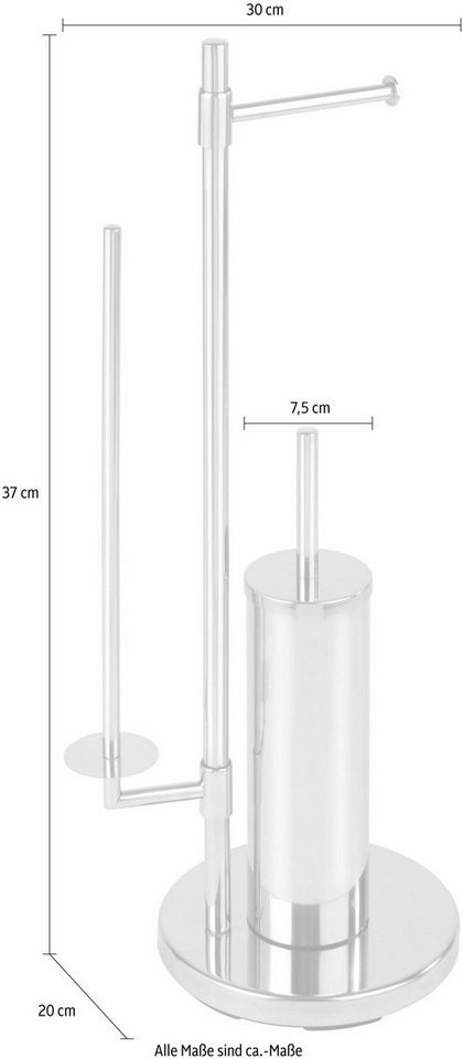 WENKO WC-Garnitur Universalo, integrierter Toilettenpapierhalter und WC-Bürstenhalter – Bild 4 von 4