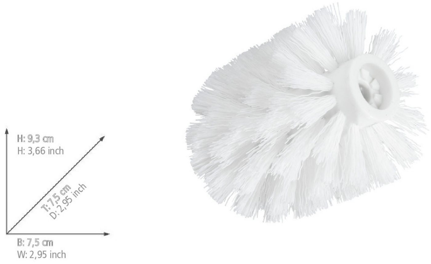 WENKO WC-Reinigungsbürste, (Set, 4-tlg), Ersatzbürstenkopf für WENKO WC-Bürsten, Ø 7,5cm, Kunststoffborsten – Bild 2 von 2