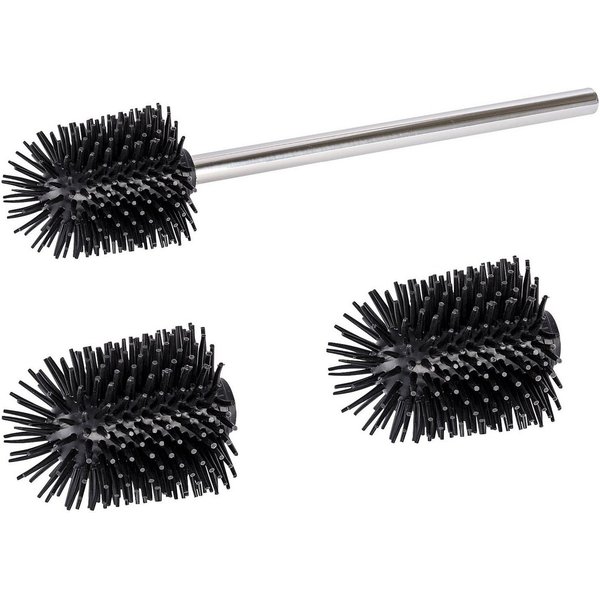 WENKO WC-Reinigungsbürste, (Set, 3-tlg), Durchmesser 7,5 cm, schwarz