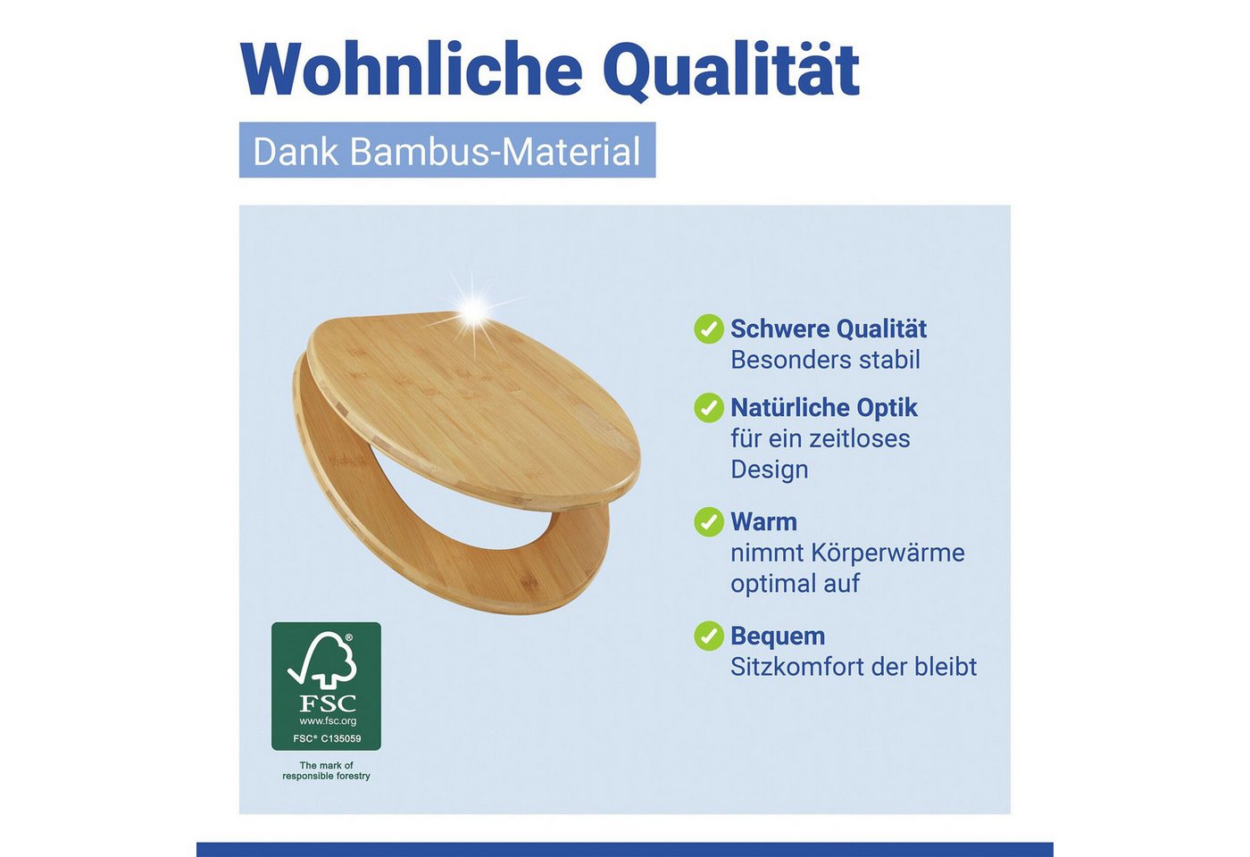 WENKO WC-Sitz Bambus Dunkel (1-St) – Bild 4 von 5