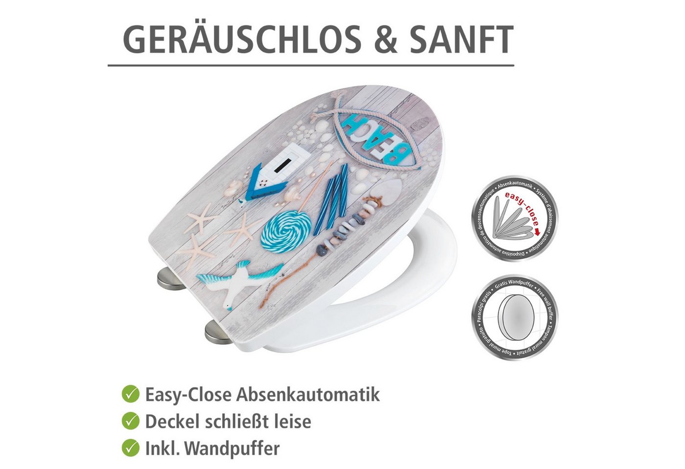 WENKO WC-Sitz Beach High Gloss (1-St), Thermoplast – Bild 4 von 5