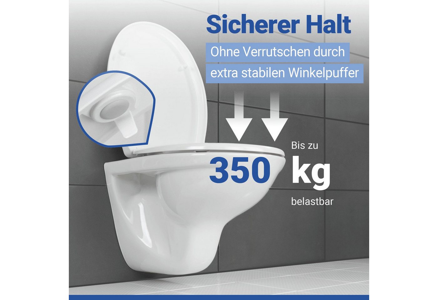 WENKO WC-Sitz Gubbio, Duroplast, mit Absenkautomatik – Bild 2 von 5