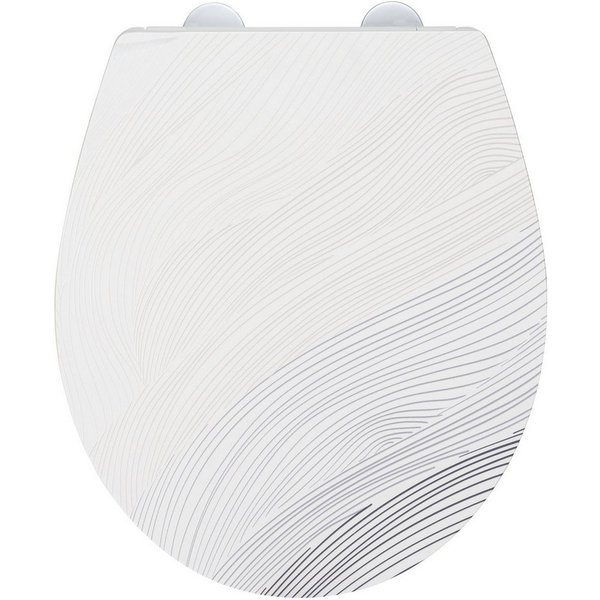 WENKO WC-Sitz Menin, Toilettensitz aus Duroplast mit Relief-Oberfläche, Absenkautomatik