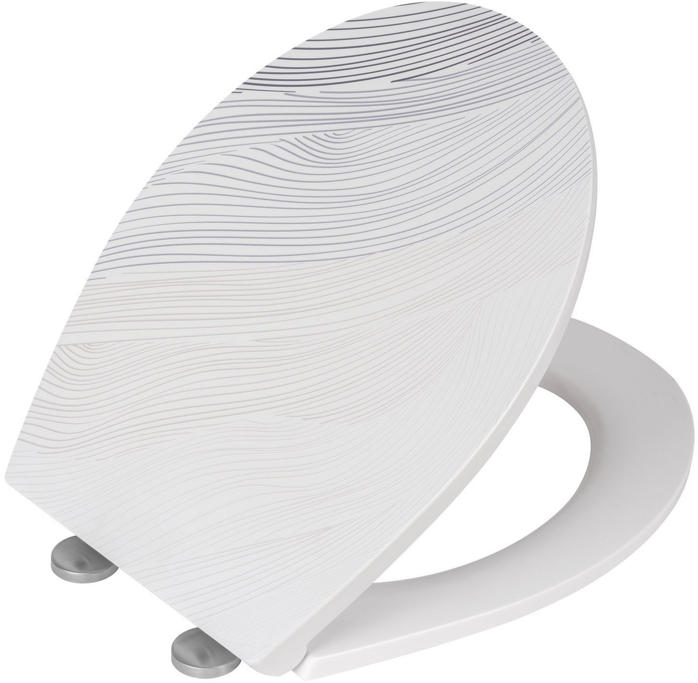 WENKO WC-Sitz Menin, Toilettensitz aus Duroplast mit Relief-Oberfläche, Absenkautomatik – Bild 3 von 5