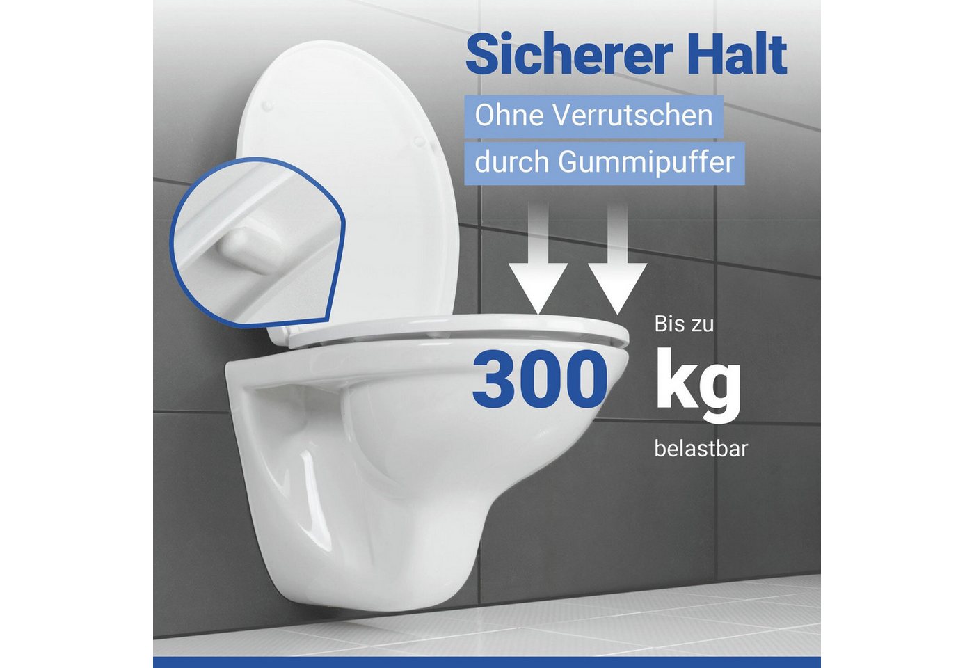 WENKO WC-Sitz Ostuni (1-St), Thermoplast, belastbar mit 300 kg, mit Absenkautomatik – Bild 2 von 5