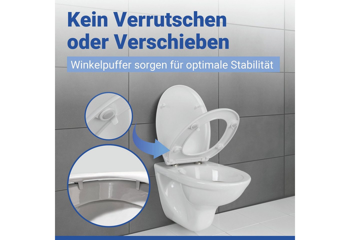 WENKO WC-Sitz Rieti, strapazierfähiger Toilettensitz, belastbar bis 350 kg, Absenkautomatik – Bild 4 von 5