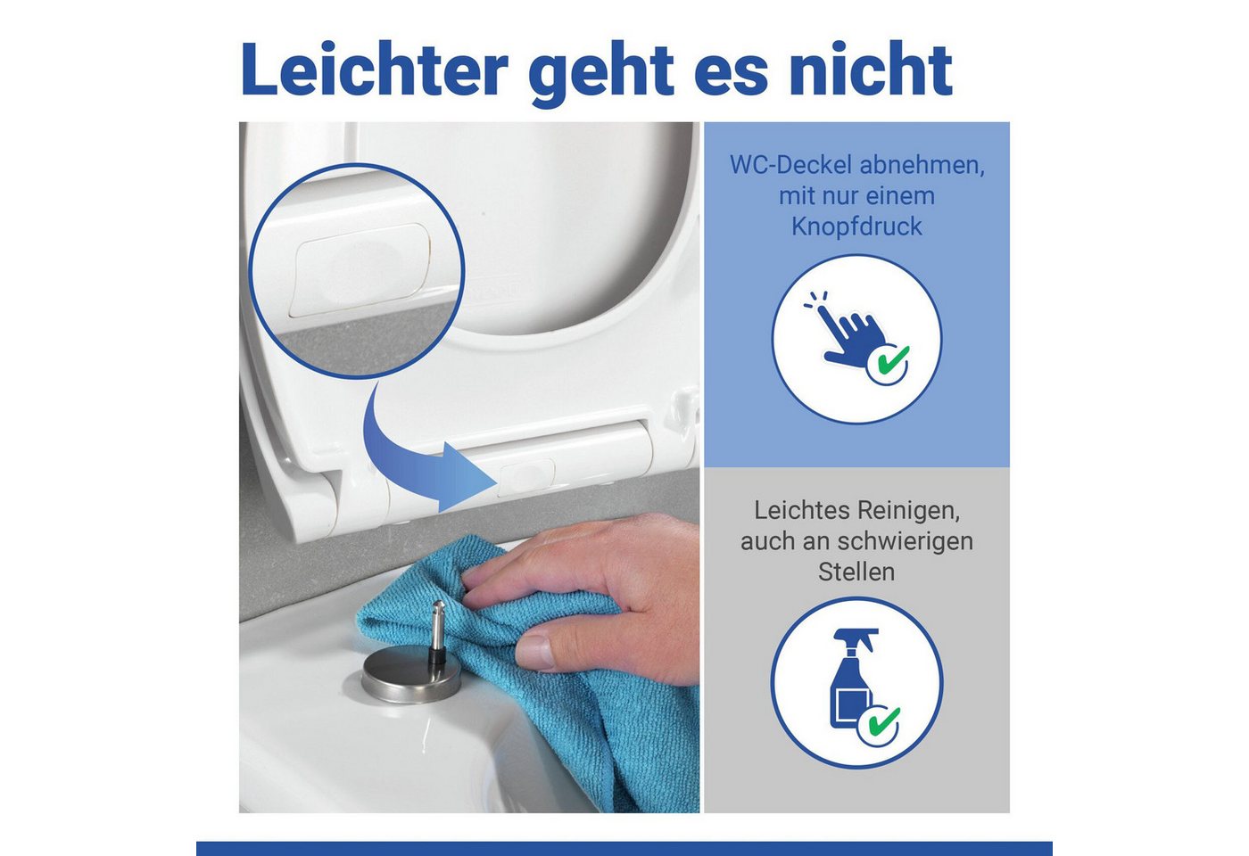 WENKO WC-Sitz Rieti, strapazierfähiger Toilettensitz, belastbar bis 350 kg, Absenkautomatik – Bild 5 von 5