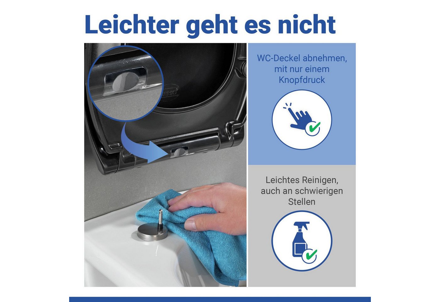 WENKO WC-Sitz Rieti, strapazierfähiger Toilettensitz, belastbar bis 350 kg, Absenkautomatik – Bild 5 von 5