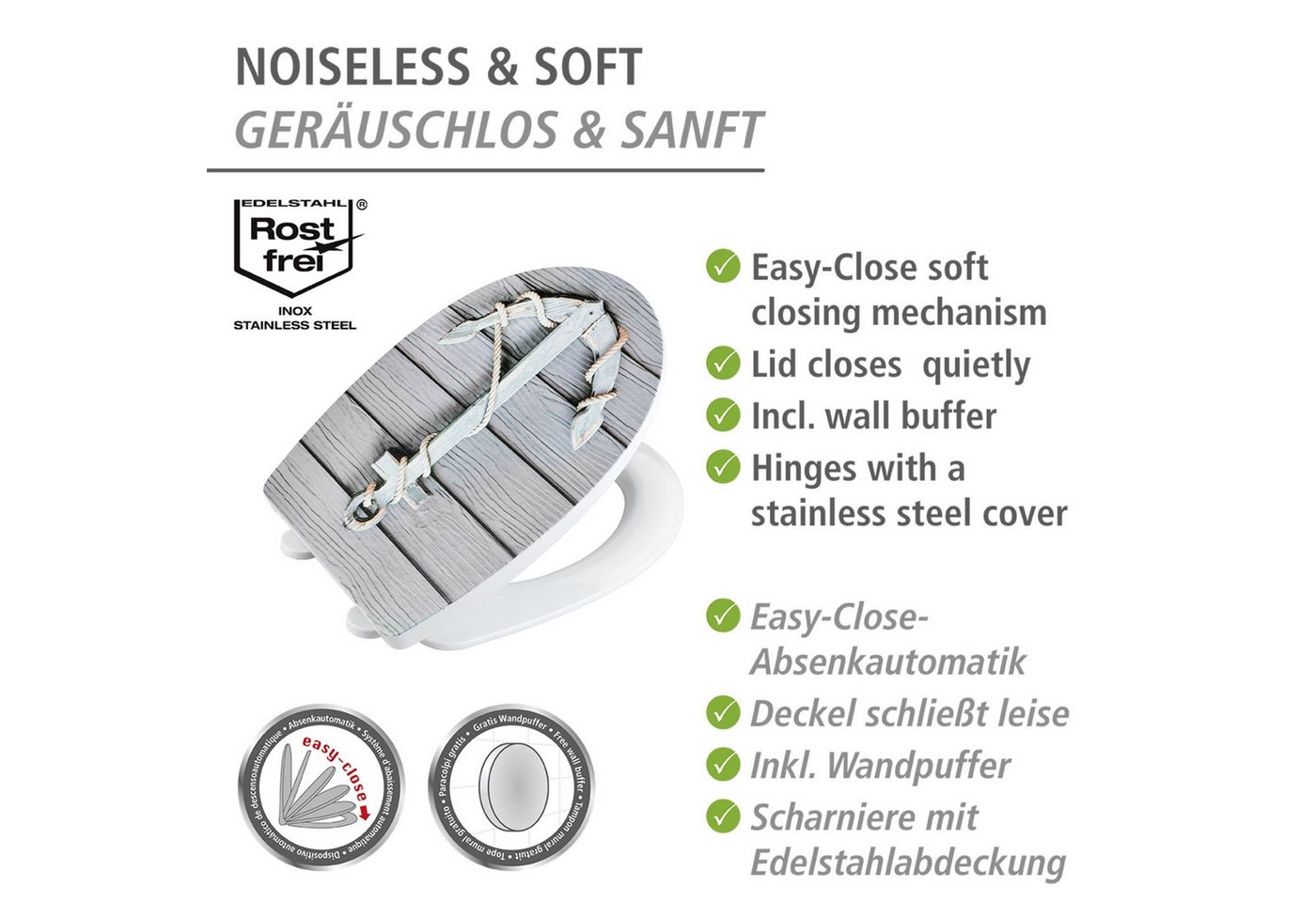 WENKO WC-Sitz Rope mit Relief (1-St), Thermoplast – Bild 4 von 5