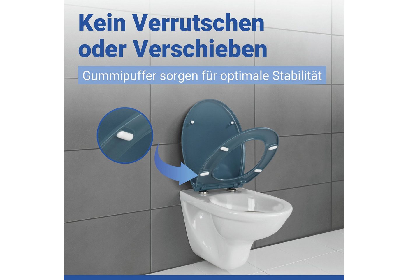 WENKO WC-Sitz Samos Slate Blue – Bild 4 von 5