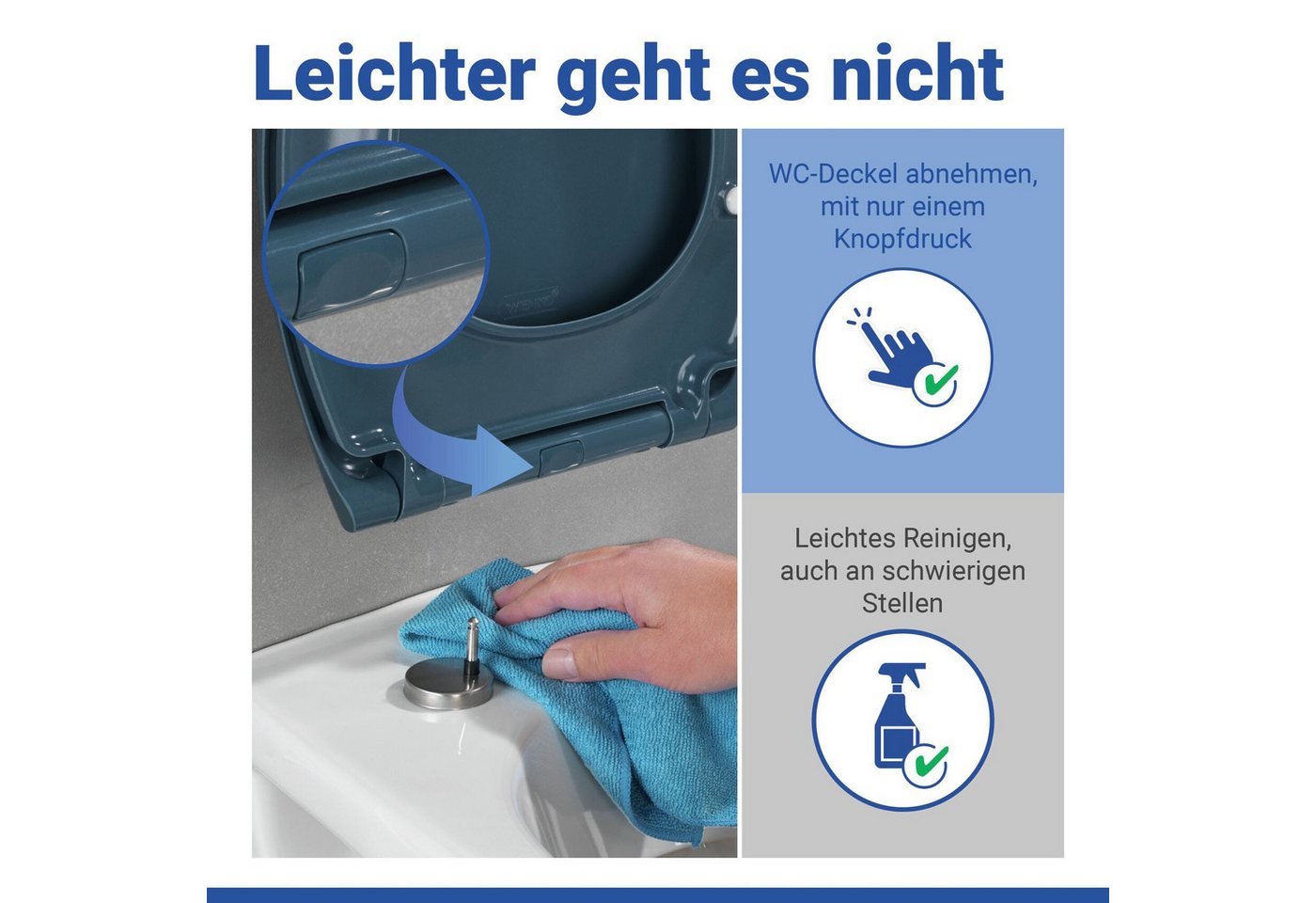 WENKO WC-Sitz Samos Slate Blue – Bild 5 von 5