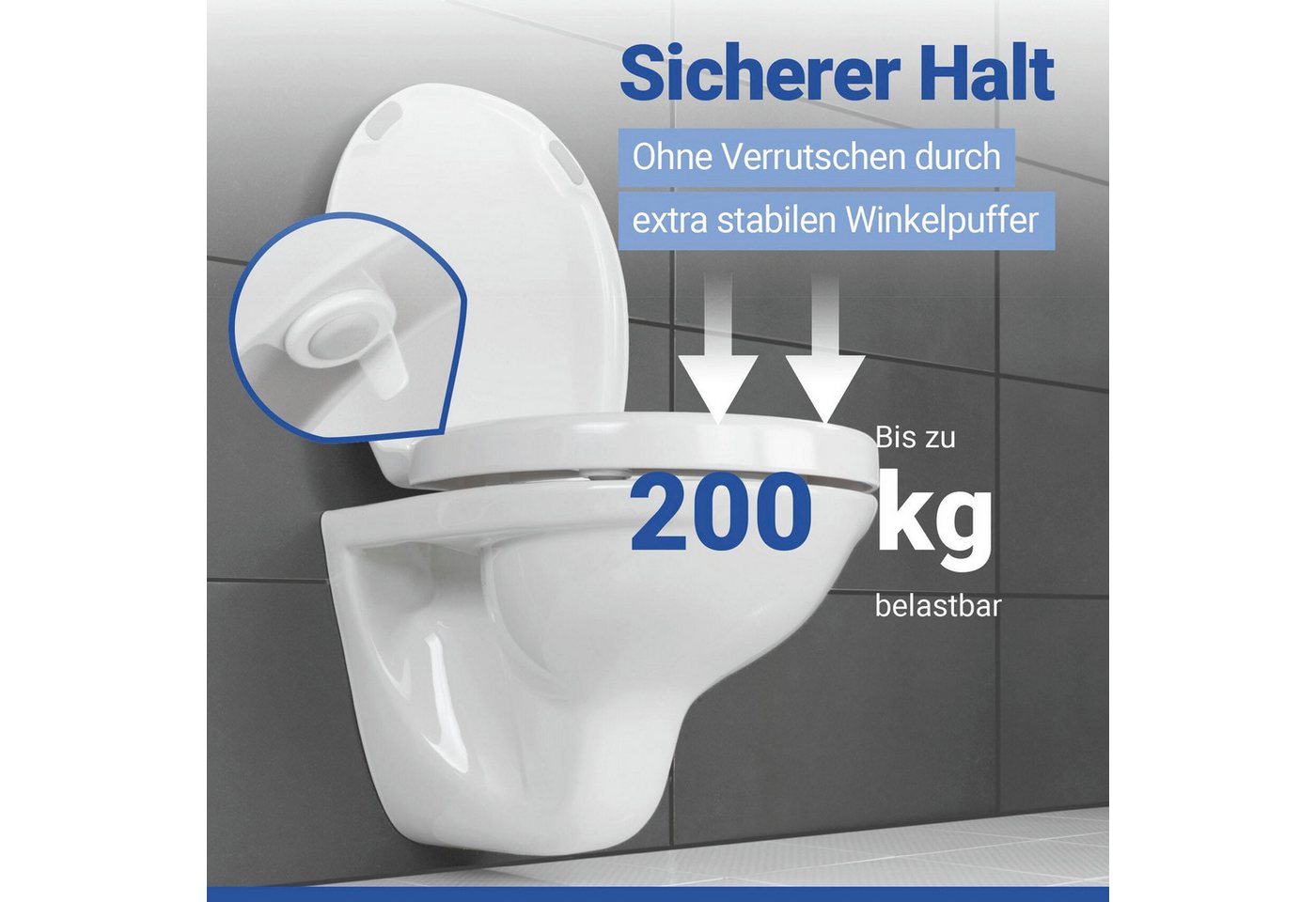 WENKO WC-Sitz Secura Comfort, mit Sitzflächenerhöhung und Absenkautomatik – Bild 4 von 5