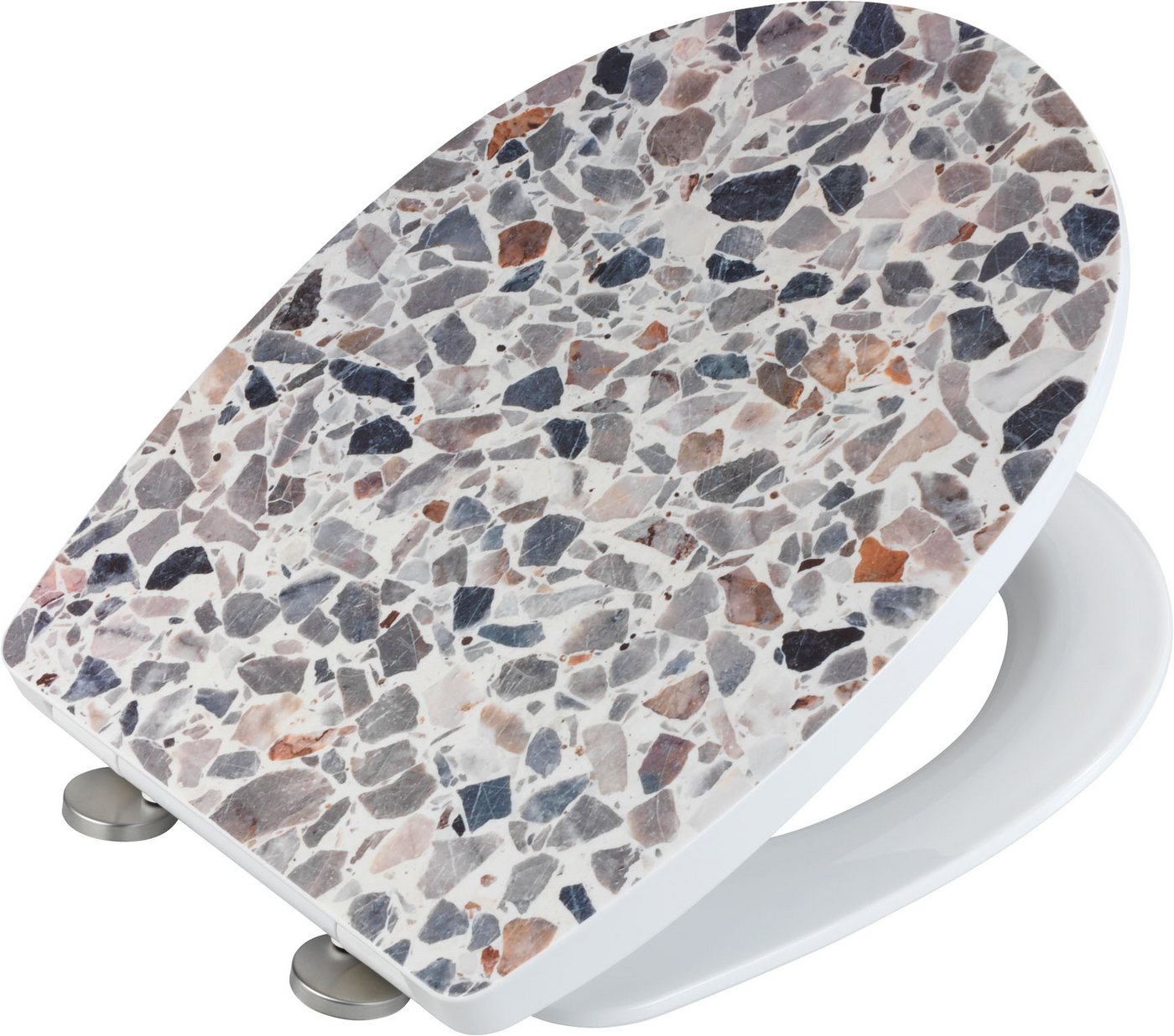 WENKO WC-Sitz Terrazzo High Gloss (1-St), Thermoplast – Bild 5 von 5