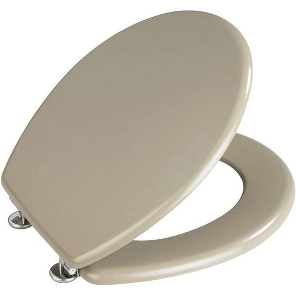 WENKO WC-Sitz WC Toiletten SitzToilettensitz, MDF Sandbeige Matt