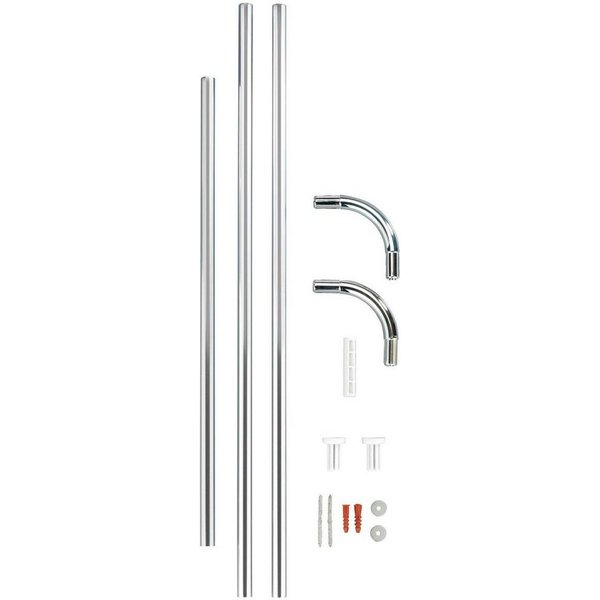 WENKO Winkelstange Universal, Ø 20 mm, Fixmaß, Aluminium