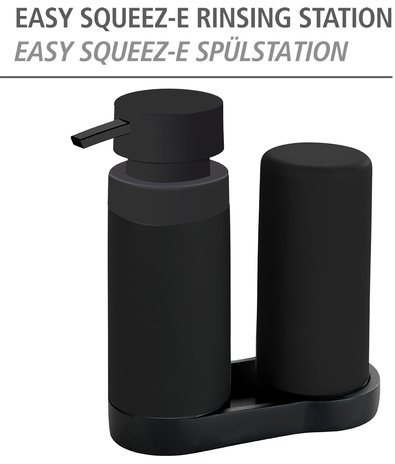 WENKO Zubehöraufbewahrungsständer Modell Easy Squeez-e, Spülstation, Spülmittel- und Seifenspender aus Silikon, je 250 ml – Bild 4 von 5
