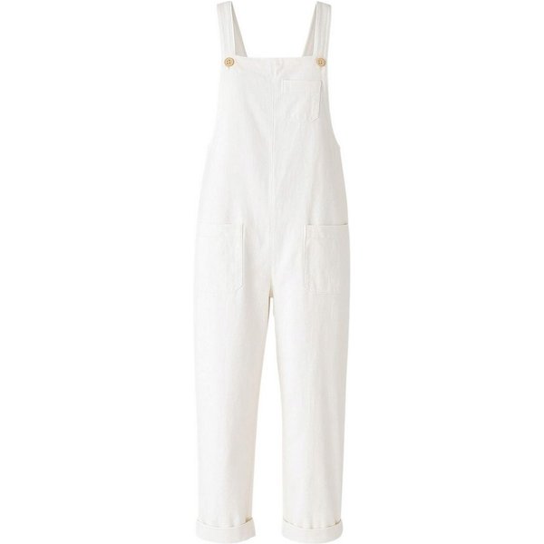 WENOR Jumpsuit Leinen mit Taschen, verstellbar, Overall Gr. 34–46 Naturfaser, Träger mit 3-fach Knopfverstellung