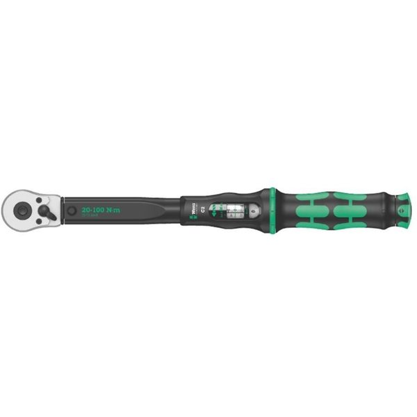 Wera Drehmomentschlüssel Drehmomentschlüssel Click-Torque C 2 1/2 Zoll, 20-100 Nm, Umschaltknarre, 45 Zähne