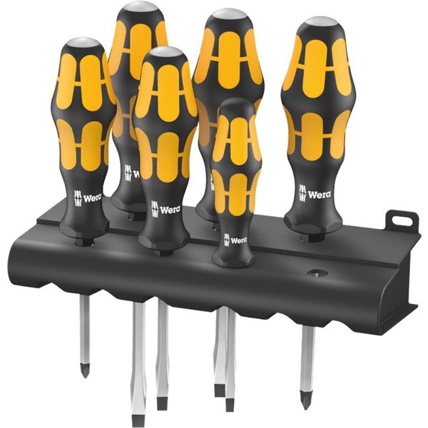 Wera Schraubendreher 932/6, (Set, 6 St., 2x SPH Kreuzschlitz-Schraubendreher), Zum Schrauben, Meißeln, Stemmen und Lösen festsitzender Schrauben