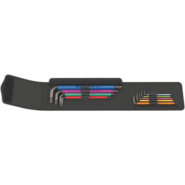 Wera Winkelschlüssel 950/9 Hex-Plus Multicolour Imperial 1 (Set), in robuster Tasche, abriebfeste Griffkennzeichnung