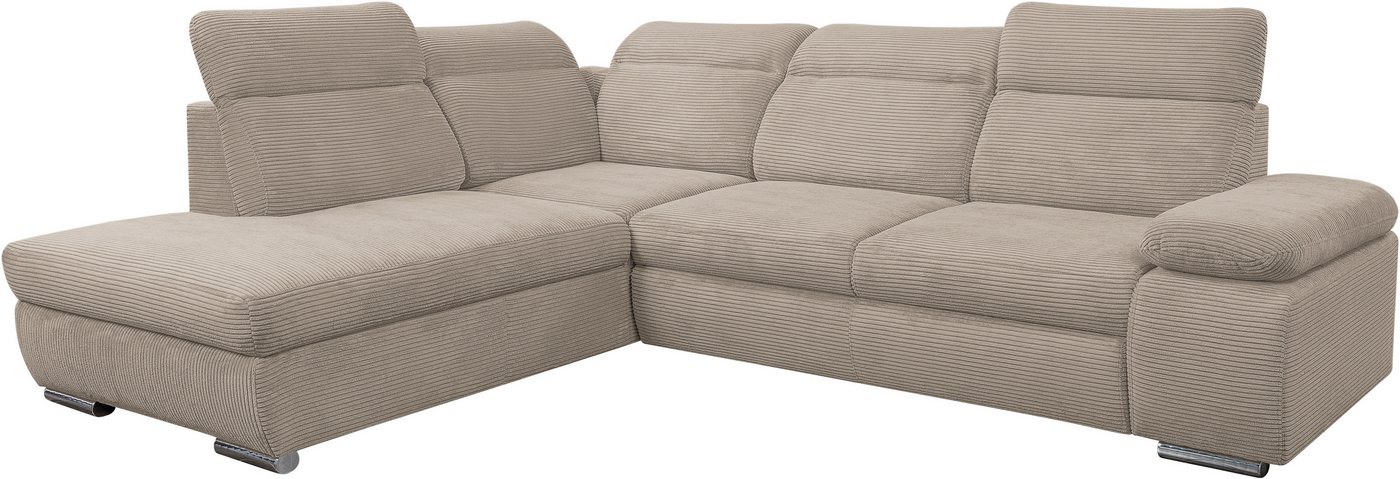 WERK2 Ecksofa Alicante Kopfteilverstellung, Bett & Bettkasten, Cord, L-Form, bequem, Cord, L-Form, XXL, Schlaffunktion, Bettkasten – Bild 4 von 5