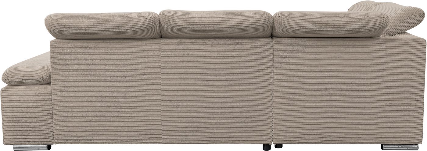 WERK2 Ecksofa Alicante Kopfteilverstellung, Bett & Bettkasten, Cord, L-Form, bequem, Cord, L-Form, XXL, Schlaffunktion, Bettkasten – Bild 5 von 5