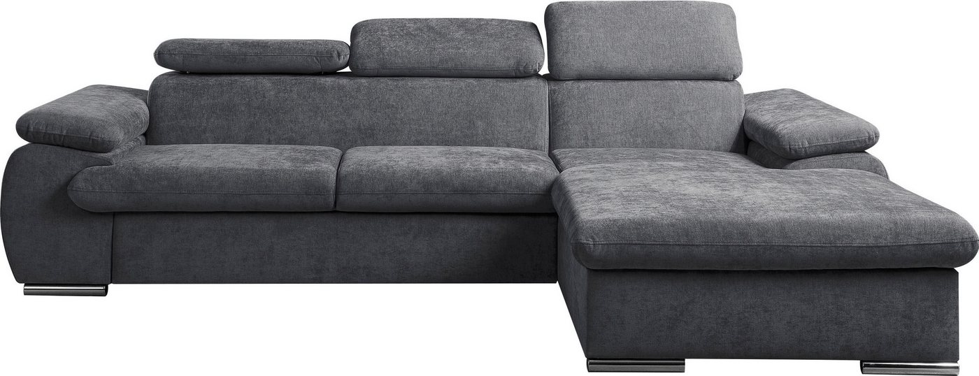 WERK2 Ecksofa Cosmo 282 x 192 cm modern & bequem, Multifunktionen, Bettfunktion, Chenille, L-Form, XXL, Schlaffunktion, Bettkasten – Bild 2 von 5